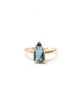 A pedido - Anillo Turmalina Azul Pera Grifa 10 x 8 mm
