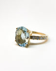 A pedido - Anillo Aguamarina Oval en Grifa 8 x 5 mm
