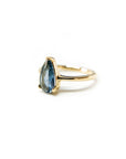 A pedido - Anillo Turmalina Azul Pera Grifa 10 x 8 mm