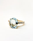 A pedido - Anillo Aguamarina Oval en Grifa 8 x 5 mm