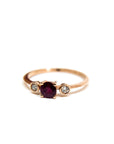 A pedido - Anillo Tricillo Rubí Rendondo en Grifa y Diamantes Bisel