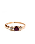 A pedido - Anillo Tricillo Rubí Rendondo en Grifa y Diamantes Bisel