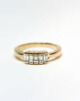 A pedido - Anillo Quintillo Baguette en Bisel 6 x 2 mm