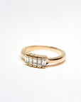 A pedido - Anillo Quintillo Baguette en Bisel 6 x 2 mm