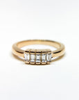 A pedido - Anillo Quintillo Baguette en Bisel 6 x 2 mm