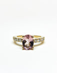 A pedido - Anillo Morganita Oval 9x7 mm Grifa y brillantes
