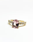 A pedido - Anillo Morganita Oval 9x7 mm Grifa y brillantes