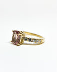 A pedido - Anillo Morganita Oval 9x7 mm Grifa y brillantes