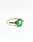 A pedido - Anillo Esmeralda Oval y Diamantes negros