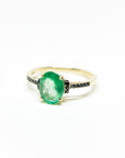 A pedido - Anillo Esmeralda Oval y Diamantes negros