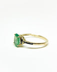 A pedido - Anillo Esmeralda Oval y Diamantes negros