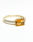 A pedido - Anillo Citrino Rectangular en Grifa 7x5 mm