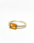 A pedido - Anillo Citrino Rectangular en Grifa 7x5 mm