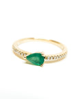 A pedido - Anillo Esmeralda Pera en Grifa 6 x 4 mm