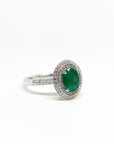 A pedido - Anillo Esmeralda Oval 8x6 mm Grifa Halo Doble