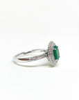 A pedido - Anillo Esmeralda Oval 8x6 mm Grifa Halo Doble