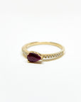 A pedido - Anillo Rubí Pera en Grifa 6x4 mm