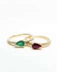 A pedido - Anillo Esmeralda Pera en Grifa 6 x 4 mm