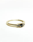 A pedido - Anillo Diamante Brillante Negro en Bisel 0,09 ct y brillantes