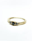 A pedido - Anillo Diamante Brillante Negro en Bisel 0,09 ct y brillantes