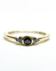 A pedido - Anillo Diamante Brillante Negro en Bisel 0,09 ct y brillantes