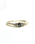 A pedido - Anillo Diamante Brillante Negro en Bisel 0,09 ct y brillantes