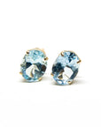A pedido - Aros Stud Aguamarina 6x8 mm Oval Gold