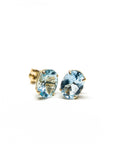 A pedido - Aros Stud Aguamarina 6x8 mm Oval Gold