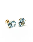 A pedido - Aros Stud Aguamarina 6x8 mm Oval Gold