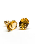 A pedido - Aros Stud Citrino Oval 8x6 mm Grifa Gold