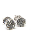 A pedido - Aros Stud Diamantes 0,02 Ct Flor Platino