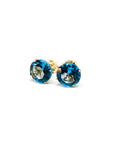 A pedido - Aros Stud Topacio Azul Gold