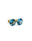 A pedido - Aros Stud Topacio Azul Gold