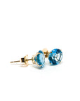 A pedido - Aros Stud Topacio Azul Gold