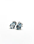 A pedido - Aros Stud Aguamarina Pear 6x4 mm