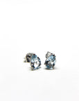 A pedido - Aros Stud Aguamarina Pear 6x4 mm