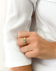 A pedido - Anillo Esmeralda Redonda en Bisel 0,16 ct