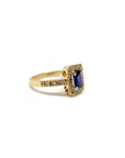 A pedido - Anillo Zafiro Rectangular en Grifa 6 x 5 mm Halo