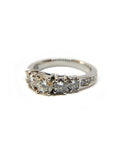 A pedido - Anillo Quintillo Brillantes en Grifa Degradé y brillantes en argolla