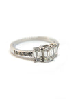 A pedido - Anillo Tricillo Corte Esmeralda en Grifa y brillantes en argolla