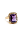 A pedido - Anillo Amatista Rectangular Grifa Halo