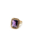 A pedido - Anillo Amatista Rectangular Grifa Halo