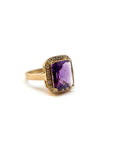 A pedido - Anillo Amatista Rectangular Grifa Halo