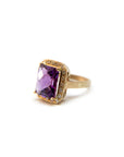 A pedido - Anillo Amatista Rectangular Grifa Halo