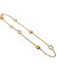 A pedido - Pulsera Topacio Blanco Bisel y Cubos intercalados