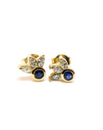 A pedido - Aros Stud Zafiro 0,10 Ct Bisel Indie Gold