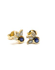 A pedido - Aros Stud Zafiro 0,10 Ct Bisel Indie Gold