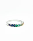 A pedido - Anillo Cintillo Zafiros de Colores en Grifa