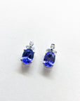 A pedido - Aros Stud Tanzanita Oval 5.2x4.5mm y Trio de Diamantes