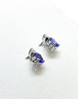 A pedido - Aros Stud Tanzanita Oval 5.2x4.5mm y Trio de Diamantes